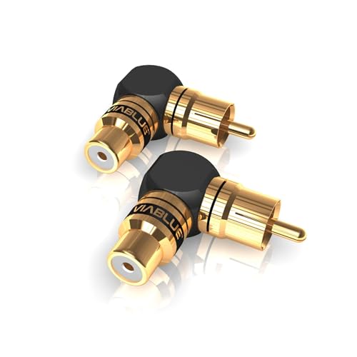 Cinch 90° VIABLUE XS connecteur coudé mâle femelle RCA plaqué or de haute fidélité