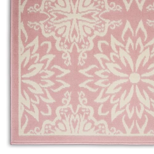Nourison JUB06 Jubilant Floral Ivory/Pink 5'3'' X 7'3'' Area--Rug thumb #5