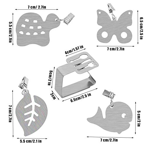 6pack Tablecloth Clips & 4pack Tablecloth Weights - Decorative Stainless Steel Picnic Table Clips for Home Picnic BBQ Wedding Party