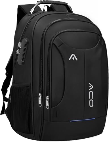 Mochila para Notebook Masculina Feminina para Notebook 17 – Mochila executiva Antifurto, Reforçada, Saídas USB e Fone, Alça de Aço, Impermeável, Escolar, Faculdade, Trabalho ou Viagem (Preta)