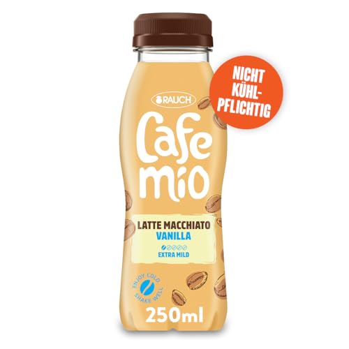 Cafemio Latte Macchiato Vanilla | Eiskaffee-Genuss To-Go | Einzigartiger Kaffeegeschmack mit bester Alpenmilch aus Österreich | nicht kühlpflichtig | ohne Konservierungsstoffe | 0,25 L PET-Flasche