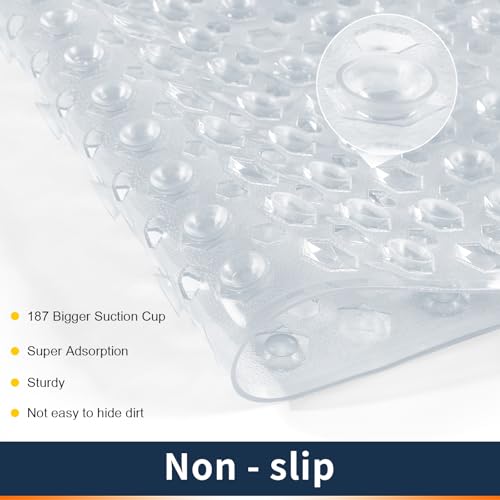 image for Yimobra Bathtub Shower Mat 34.5 x 15.5, Non Slip Bath Mats for Tub Flo