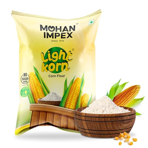 Image of Mohan Impex Corn Flour 1kg | Fresh Makki Maize Starch Powder | Gluten-Free & Organic | Best for Baking, Soups, Cakes & Frying | Natural Thickening Agent