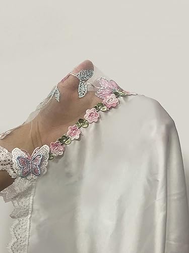 Women's Mesh Floral Embroidery Lace Trim Sheer Chemise Sleep Dresses Babydoll Nightgown Satin Slip Dress 5