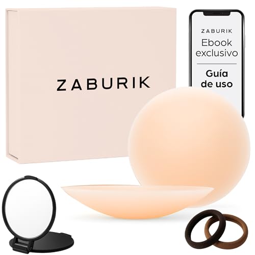 ZABURIK Super Pack Pezoneras de Silicona Reutilizables con Estuche de Viaje + Espejo + Coleteros + eBook Guía Invisible | Invisibles bajo la Ropa | Suaves, Transpirables y Sin Marcas | Talla A-C