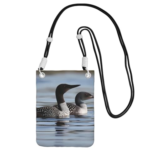 Pochette pour téléphone portable Loon Birds avec bandoulière noire