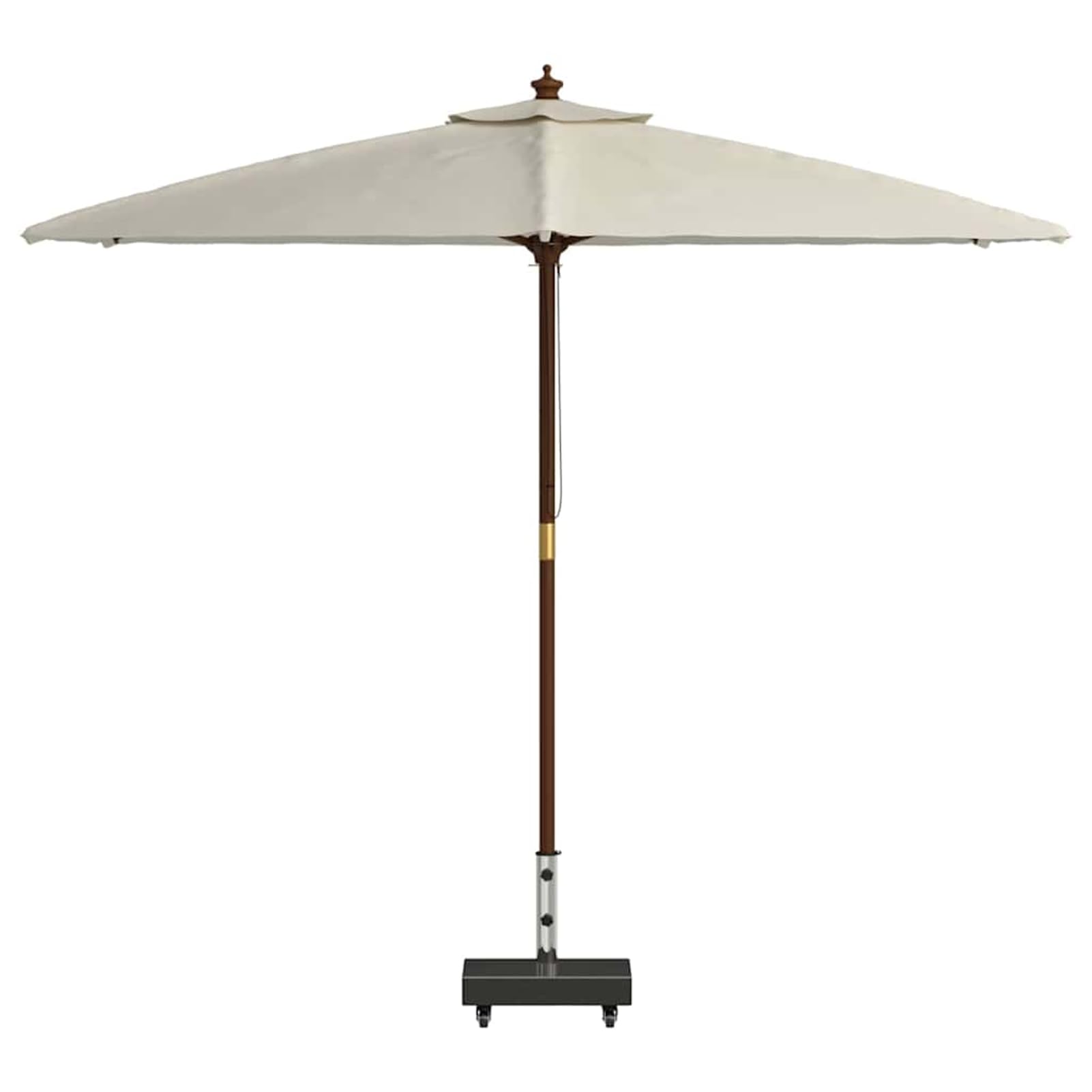 Pied de parasol en granit noir 45 x 25 x 45 cm avec roulettes