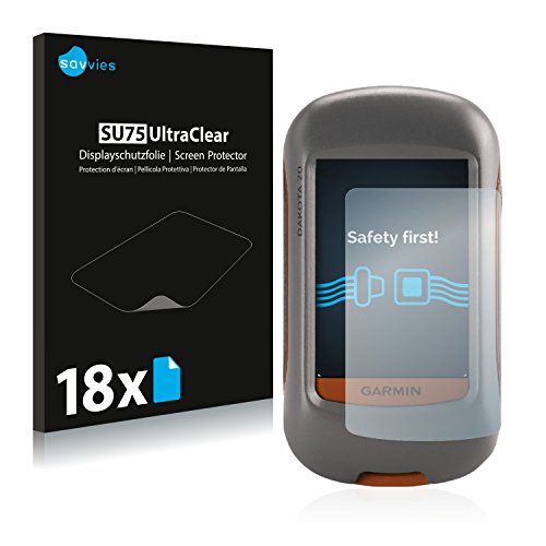 savvies Protector Pantalla Compatible con Garmin Dakota 20 (18 Unidades) Pelicula Ultra Transparente