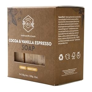 Handmadeincanadaplantbasedcoldprocessnaturalbarsoapforfacebodywithpremiumessentialoilseucalyptuspeppermintformenwomen3packcocoavanillaespresso Urban Country Home Decor Handmade in canada plant based cold process natural bar soap for face body with premium essential oils eucalyptus peppermint for men women 3 pack cocoa vanilla espresso urban country home decor