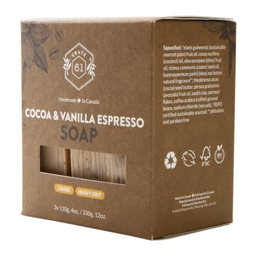 Handmadeincanadaplantbasedcoldprocessnaturalbarsoapforfacebodywithpremiumessentialoilseucalyptuspeppermintformenwomen3packcocoavanillaespresso Urban Country Home Decor Handmade in canada plant based cold process natural bar soap for face body with premium essential oils eucalyptus peppermint for men women 3 pack cocoa vanilla espresso urban country home decor