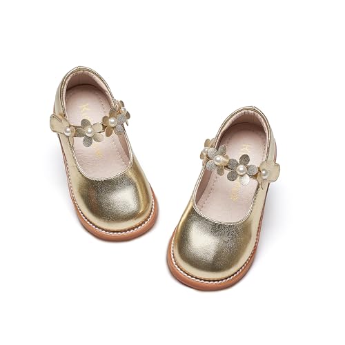 Image of Kiderence Toddler Girl Mary Jane School Uniform Dress Shoes Oxford Flats | Wide Toe Box Great Comfort for Student Shoe and Flower Girl Shoe for Wedding, Parties, Church