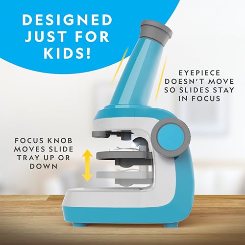 national geographic microscope for kids - science kit with an easy-to-use kids microscope up to 400x zoom blank and prepared slides gifts for 6 7 8 9 amp 10 stem project toy amazon exclusive