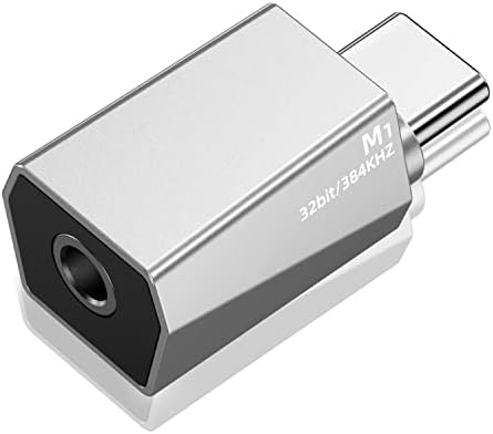 USB C to 3.5mm Audio Adapter，USB C DAC-USB C Headphone Adapter Hi-Res DAC 32 Bit Headphone Amplifier Type-C Decoding Chip for Pixel 6 5XL,Samsung Galaxy S22 S21 S20 Plus Ultra, OnePlus, iPad Pro