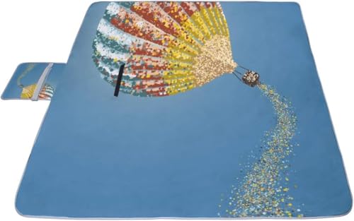 レジャーシート 熱気球 ピクニック 折りたたみ 撥水 アウトドア クッション マット コンパクト 花見 運動会 キャンプ 遠足 花火大会 ヨガ 座布団 厚手 大判 145x150cm 持ち運び便利