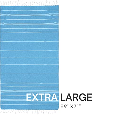 Bay Laurel Turkish Beach Towel With Travel Bag 39 X 71 Quick Dry Sand Free Lightweight Large Oversized Beach Towel Turkish Towels Light Beach Towel Travel Towels (Blue) #TOP2