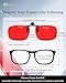 Goiteia Red Clip on Blue Light Blocking Glasses for Sleep-Block Blue & Green Light, Improve Sleep, Relieve Eye Strain and Headaches, Red Light Glasses for Screen Use