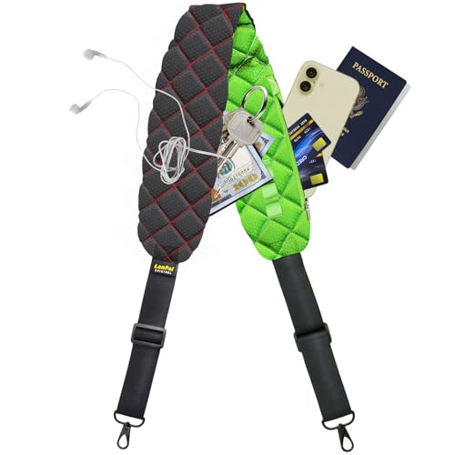 LONPAI 53 Anti-Theft Shoulder Strap Bag Belt with Wide Padded Reversible Use for Duffle Luggage Camera Golf Crossbody Guitar Dual Buckles Adjustable Stylish and Comfort Green