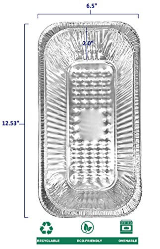 Pactogo 1/3 Size Steam Table Foil Pans With Lids - 12X6 Third Size Aluminum Pans W/Foil Lid Covers - Disposable Containers Great For Baking, Cooking, Heating, Storing, Prepping Food (Pack Of 50 Sets) #TOP1
