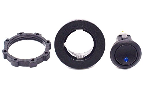 Cllena Car Truck Round Rocker Toggle Switch Spst On-Off Control With Switch Housing (Blue Led Light) #TOP6