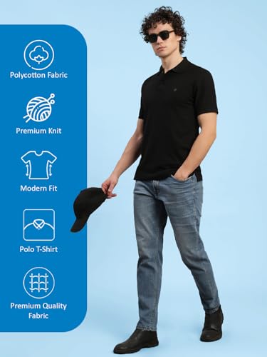 Image of Lux Nitro Men's Self Knitted Premium Cotton Blend Solid Polo T-Shirt | Soft Texture | Classic Collar | Short Sleeve Casual Wear