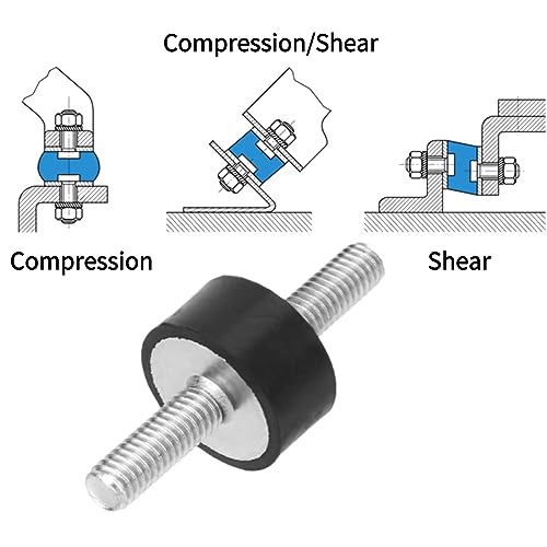 Foto von Fafeicy 4 Stück VV20*10 M6*18 Gummilager, Männliche Anti-Vibrations Silentblock Auto Bootspulen, die als Dämpfungselemente, für Vibrations- und Geräuschschutz verwendet werden (VV20*10 M6*18)