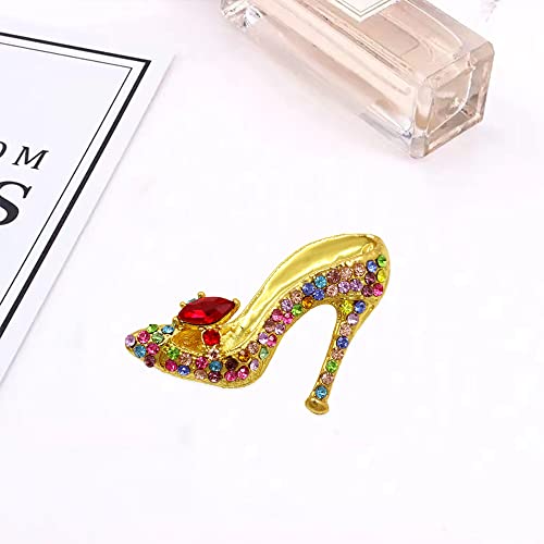 Image of High Heel Brooch Ladies Crystal Rhinestone High Heel Princess Shoes Women Stylish Charm Brooch Pin
