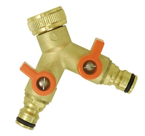 Boutté RJM Nez de robinet laiton 2 sorties vanne automatiques, Or