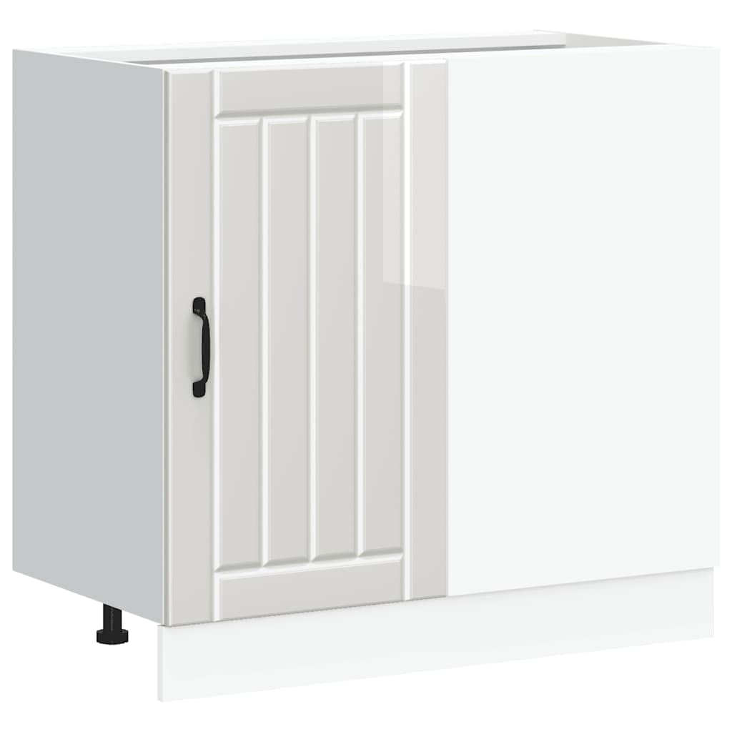 vidaXL Kitchen Base Cabinet Lucca High Gloss White Engineered Wood — image 1