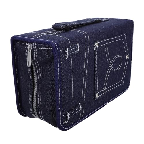 Lurrose Bolsa De Almacenamiento De De Mezclilla De 128 Pulgadas Organizador De DVD Cajas De Envío Estuches De DVD Estuches De Casete De Audio Estuches De DVD Organizador De