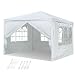 Yescom 10x10' White Outdoor Wedding Party Patio w/Removable Side Wall Canopy for Fetes Event