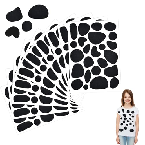 Apedoixy 10 Sheets Black Adhesive Felt Spots,Dalmatian Stickers,240 Pcs Black Felt Dots for Halloween,101st Day Dalmatian Costume,Holiday Decoration,DIY Craft Projects