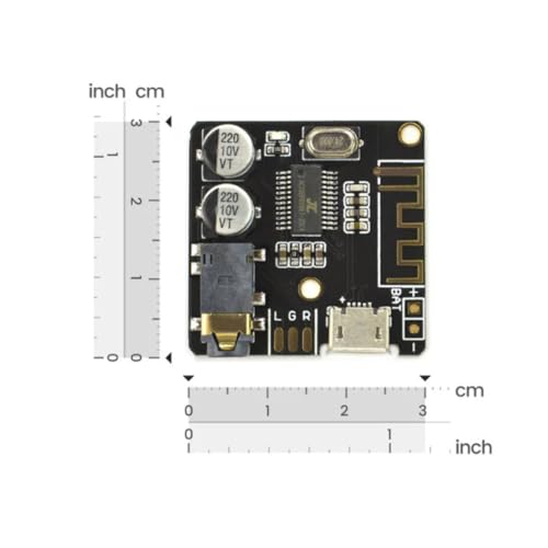 Image of Hexonix Bluetooth 5.0 Stereo Audio Amplifier Module, 3.7-5V DC, for Wireless Speaker, Car Audio, and DIY Electronics Projects - Black