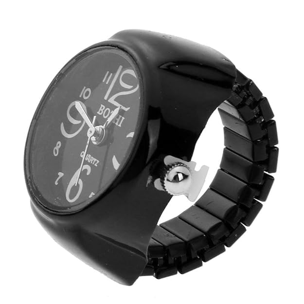 Sterling Slvr Ring with Stainless Steel Accent with Watch Design, Handcrafted Love Ring, Finger Ring Digital Watches, Unisex, Multi-Functions