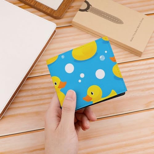 Slim Credit Card Holder for Men Women, Small Card Protector Organizer Case Yellow Rubber Duck Wallet4