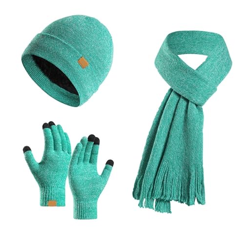 Ensemble bonnet écharpe gants doublé contre le froid glacial d'hiver