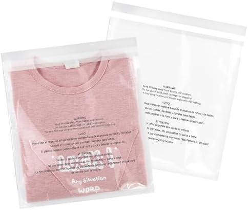 500 Clear Self-Seal Poly Bags 7.5x10.5 - 1.5 Mil With Suffocation Warning