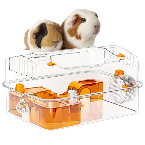 Bunny Habitat House - Conejera de madera, jaula de conejo al aire libre | Amplia casa de varios niveles con techo resistente a la intemperie, diseño fácil de limpiar, ventilación adecuada, cerraduras