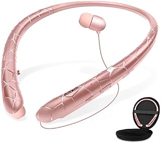Wireless Headphones with Retractable Earbuds, DolTech Bluetooth 5.0 Neckband Headset, Noise Canceling Stereo