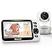 Blemil Monitor para bebés con batería de 30 Horas, Monitor para bebés de vídeo de Pantalla Grande de 5 Pulgadas con cámara y Audio, visión Nocturna, lulabies, sin WiFi
