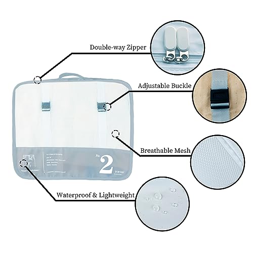 Image of 7 Set Packing Cubes Luggage Organizers Bags for Suitcase Travel Accessories(Grey)