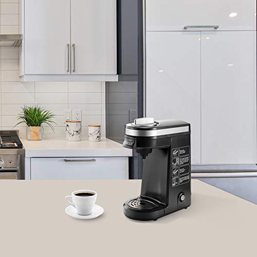 CHULUX Single Serve Coffee Maker Brewer for Single Cup Capsule with 12 Ounce Reservoir,Black