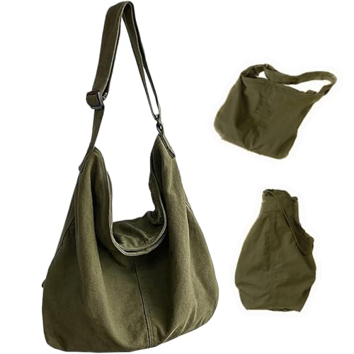 Canvas Messenger Bag Large Capacity Crossbody Bag Zipper Handbags with Adjustable Shoulder Strap Canvas Shoulder Casual Tote for Women and Men, Messenger, Christmas Decor2