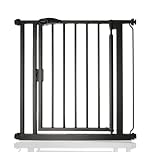 Safetots Pressure Fit Self Closing Stair Gate, 75cm - 82cm, Matt Black, Auto Closing Baby Gate, Safety Barrier for Toddler, Easy Installation