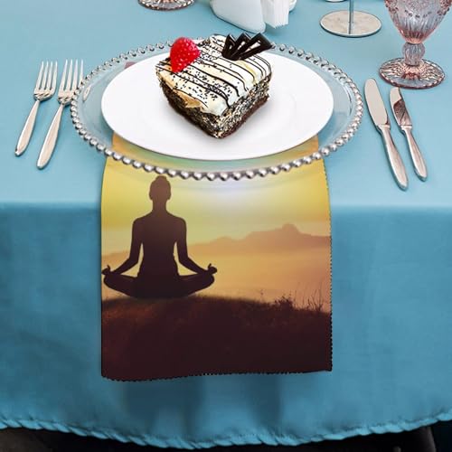 Servilletas de tela para meditación y cena, 4 unidades miniatura 4
