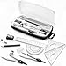 Zonon Math Geometry Set 10 Pcs Student Supplies with Shatterproof Storage Box, Includes Rulers Protractor Compass Pencil Sharpener Lead Refills Eraser Pencil for Drafting and Drawings (Black)