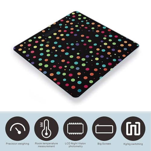 Báscula Digital de Baño con Fondo de Lunares Negros miniatura 3