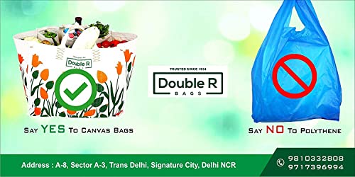 Image of DOUBLE R BAGS Reusable Heavy Duty Waterproof Shopping Bag with Short Handles | Large Grocery, Vegetable & Kitchen Storage Carry Bag | Multipurpose Jhola /Thela | Durable Reusable Tote Bag for Daily Use