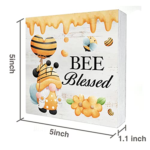 Bee-Blessed-Wood-Box-Sign-Home-Decor-Rustic-Bee-Gnome-Spring-Summer-Wooden-Box-Sign-Block-Plaque-for-Wall-Tabletop-Desk-Home-Decoration Bee Blessed Wood Box Sign Home Decor Rustic Bee Gnome Spring Summer Wooden Box Sign Block Plaque for Wall Tabletop Desk Home Decoration