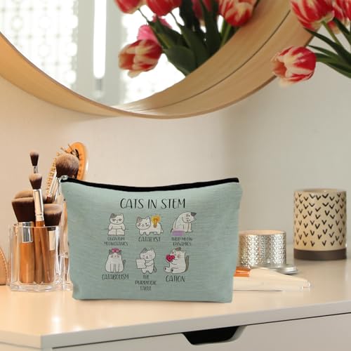 Chemistry Cat Makeup Bag, Science Chemistry Teacher Gifts, Science Gifts for Women, Cats in STEM Cosmetic Bag2