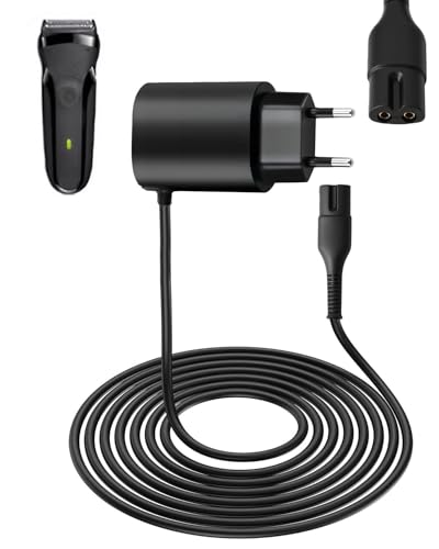 12V 0.4A Cargador Cable para Braun Maquina Afeitar Shaver Cargador Adaptador Afeitadora para Serie 9 7 6 5 4 3 2 1 for Silk épil 9 7 5 Maquina Afeitar Charger Cortador Barba Alimentación Cable Carga